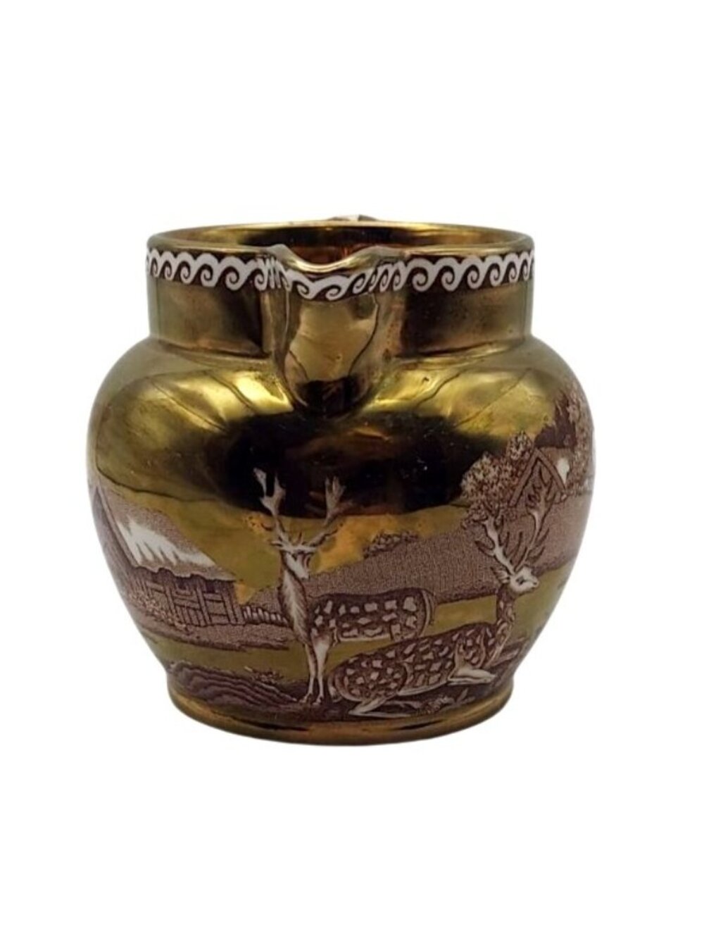Wedgwood Copper Luster Creamer Fallow Deer Etruria & Barlaston England Vintage - Picture 2 of 9